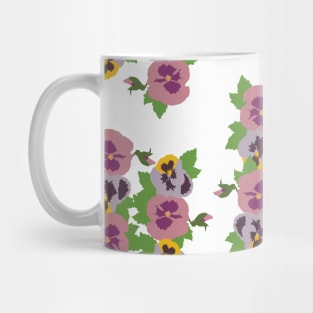 Pansy Seamless Floral Pattern Mug